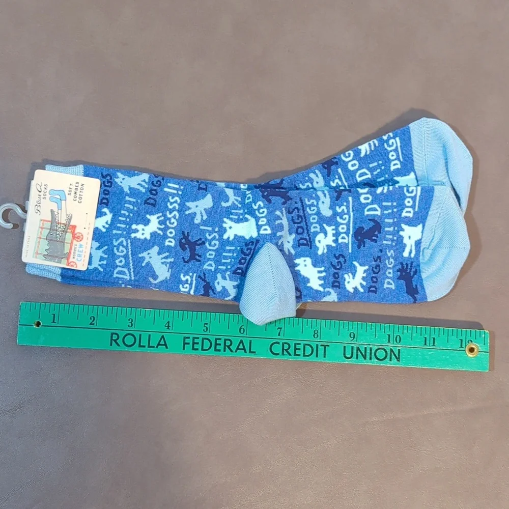 Blue Q Socks Dogs Women’s Crew New with Tags Soft Combed Cotton